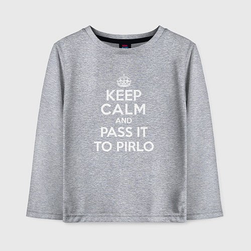 Детский лонгслив Keep Calm & Pass It To Pirlo / Меланж – фото 1