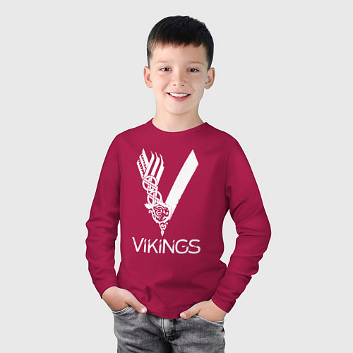 Детский лонгслив Vikings / Маджента – фото 3