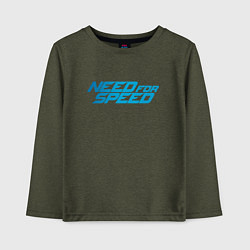 Лонгслив хлопковый детский Need for speed, цвет: меланж-хаки