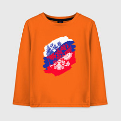 Лонгслив хлопковый детский Россия, цвет: оранжевый