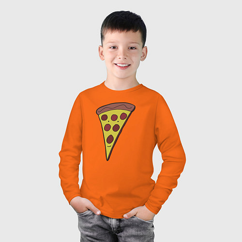 Детский лонгслив Pizza man / Оранжевый – фото 3