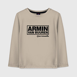 Лонгслив хлопковый детский Armin van Buuren, цвет: миндальный