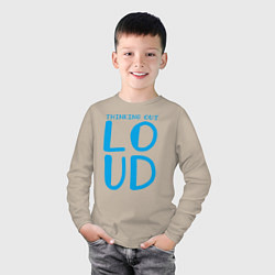 Лонгслив хлопковый детский Thinking Out: Loud, цвет: миндальный — фото 2