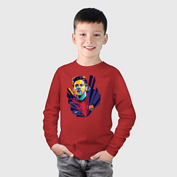 Лонгслив хлопковый детский Messi Art, цвет: красный — фото 2