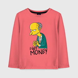 Детский лонгслив Mr. Burns: I get money