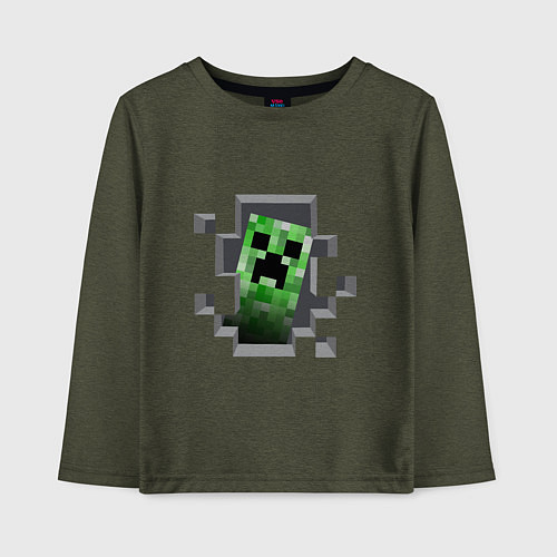 Детский лонгслив Creeper Inside / Меланж-хаки – фото 1