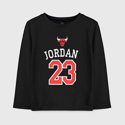 Лонгслив хлопковый детский Jordan 23, цвет: черный