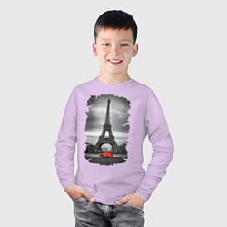Лонгслив хлопковый детский Эйфелева башня, цвет: лаванда — фото 2