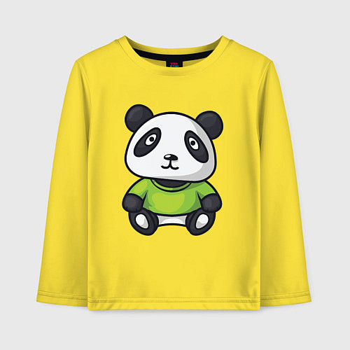 Детский лонгслив Маленький панда / Желтый – фото 1