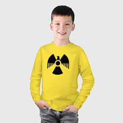 Лонгслив хлопковый детский Радиоактивность, цвет: желтый — фото 2
