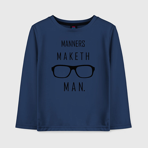 Детский лонгслив Kingsman: Manners maketh man / Тёмно-синий – фото 1