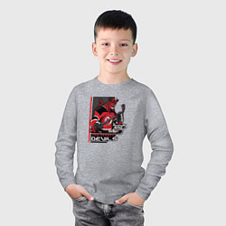 Лонгслив хлопковый детский New Jersey Devils, цвет: меланж — фото 2