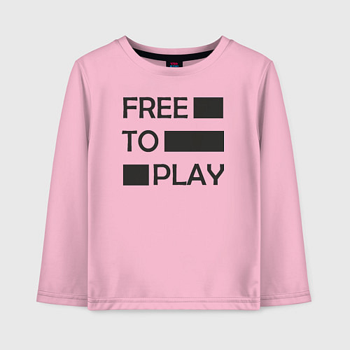 Детский лонгслив Free to play / Светло-розовый – фото 1
