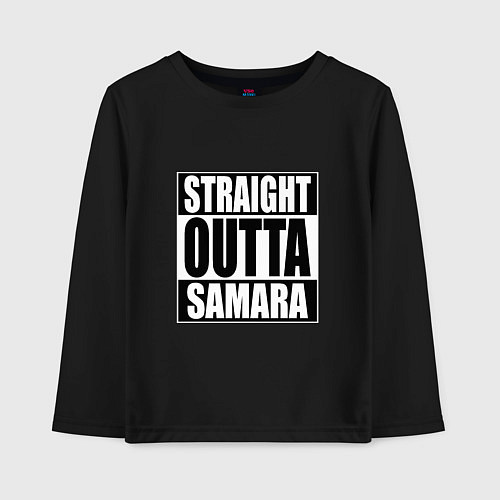 Детский лонгслив Straight Outta Samara / Черный – фото 1