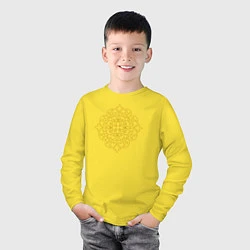 Лонгслив хлопковый детский Золотой цветок, цвет: желтый — фото 2