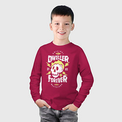 Лонгслив хлопковый детский Dweller Forever, цвет: маджента — фото 2