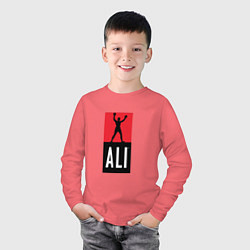 Лонгслив хлопковый детский Ali by boxcluber, цвет: коралловый — фото 2