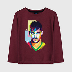 Лонгслив хлопковый детский Neymar: fun-art, цвет: меланж-бордовый