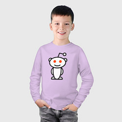 Лонгслив хлопковый детский Reddit, цвет: лаванда — фото 2