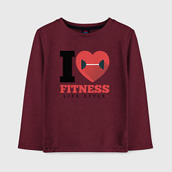 Детский лонгслив I love Fitness