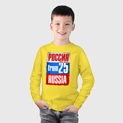 Лонгслив хлопковый детский Russia: from 25, цвет: желтый — фото 2