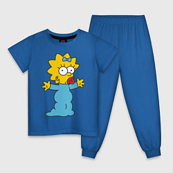 Пижама хлопковая детская Maggie Simpson, цвет: синий