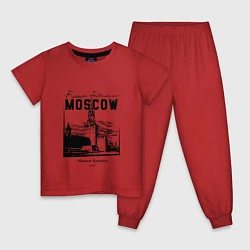 Пижама хлопковая детская Moscow Kremlin 1147, цвет: красный