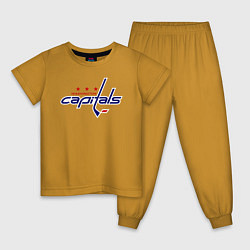 Пижама хлопковая детская Washington Capitals, цвет: горчичный
