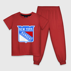 Пижама хлопковая детская New York Rangers, цвет: красный