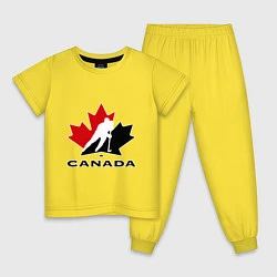 Пижама хлопковая детская Canada, цвет: желтый