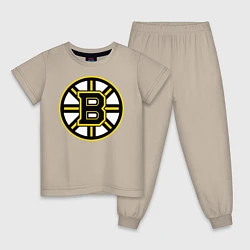 Пижама хлопковая детская Boston Bruins, цвет: миндальный