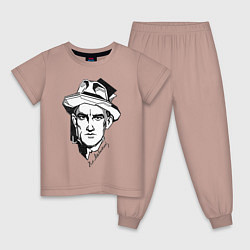 Пижама хлопковая детская Маяковский, цвет: пыльно-розовый