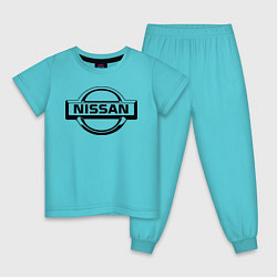 Пижама хлопковая детская Nissan club, цвет: бирюзовый