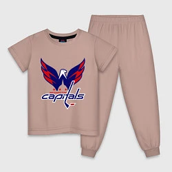 Пижама хлопковая детская Washington Capitals: Ovechkin, цвет: пыльно-розовый