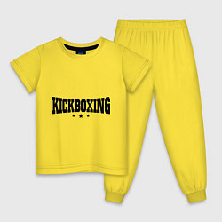 Пижама хлопковая детская Kickboxing цвета желтый — фото 1