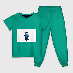 Пижама хлопковая детская Undertale, цвет: зеленый