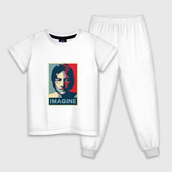 Пижама хлопковая детская Lennon Imagine, цвет: белый