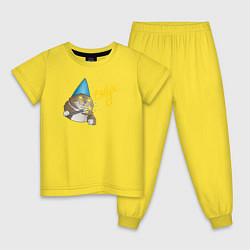 Пижама хлопковая детская ВЖУХ котик, цвет: желтый