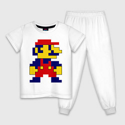 Пижама хлопковая детская Pixel Mario, цвет: белый
