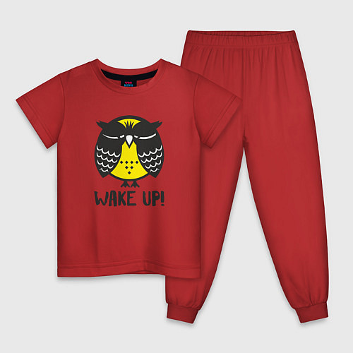 Детская пижама Owl: Wake up! / Красный – фото 1