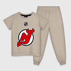 Пижама хлопковая детская New Jersey Devils: Kovalchuk 17, цвет: миндальный