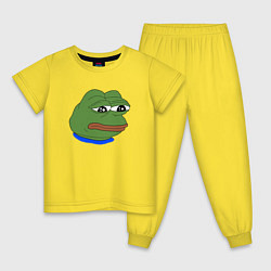 Пижама хлопковая детская SAD FROG, цвет: желтый