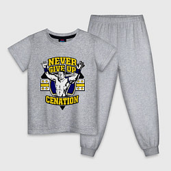 Пижама хлопковая детская Never Give Up: Cenation, цвет: меланж