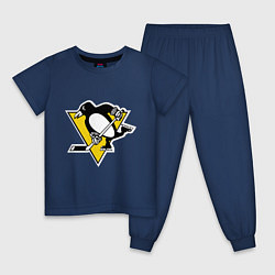 Пижама хлопковая детская Pittsburgh Penguins, цвет: тёмно-синий