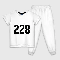 Пижама хлопковая детская 228, цвет: белый