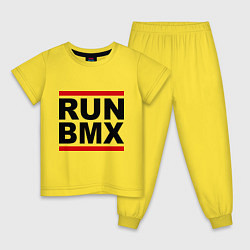Пижама хлопковая детская RUN BMX, цвет: желтый