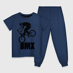Пижама хлопковая детская BMX 3, цвет: тёмно-синий