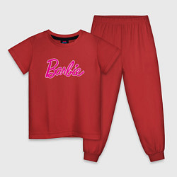 Пижама хлопковая детская Барби 3, цвет: красный