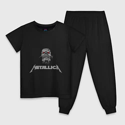 Пижама хлопковая детская Metallica scool, цвет: черный