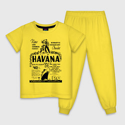 Пижама хлопковая детская Havana Cuba, цвет: желтый